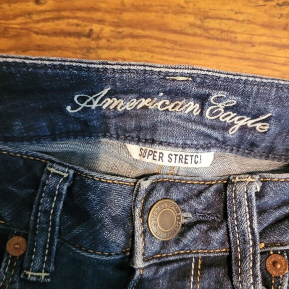 American Eagle Jeans 2 R Low Rise Skinny Medium Dark Wash Stretch Denim - Picture 4 of 11